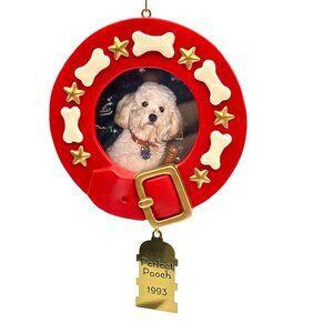 Hallmark Keepsake Special Dog Ornament Photo Holder 1993 Dog Bone Treat Hydrant